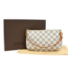 LOUIS VUITTON Pochette Accessoires Hand Bag Damier Azur White N51986 90EE610