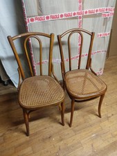 Paire De Chaises Canné  Bistrot. Thonet Baumann.