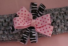 Magnifique Bandeau  pour BEBE reborn / poupon / petit ours brun ou autre poupée.