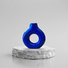 Cobalt Blue Sculptural Vase - Contemporary Decorative Art