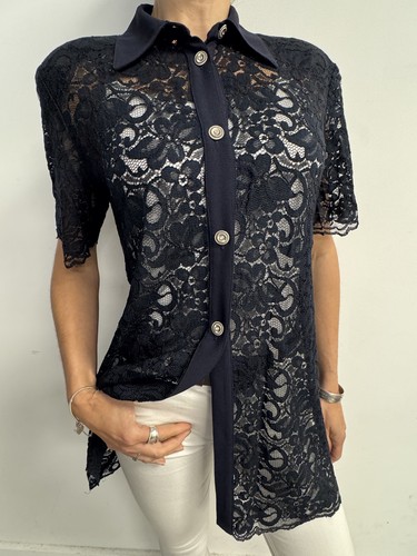 Gilet name marine dentelle - gilet,