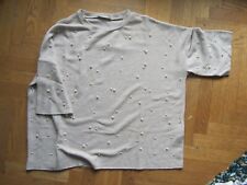 Pull Zara manches courtes avec perles taille M beige