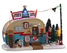 Lemax DE TED Arbre Lot Caravane Weihnachtsbaumstand LED Village D'Hiver