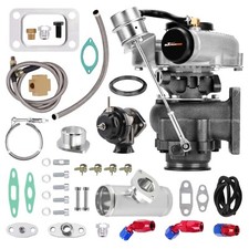 Internal Wastegate T04E Turbocharger .63 A/R Oil Return + Feed Line Kit + BOV