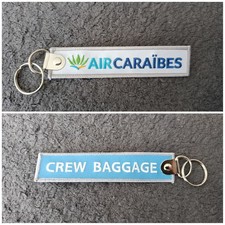 Porte Clé Brodé Avion Flamme