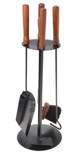 Aqbau Set 4 tlg. Tisonnier Cheminée Ensemble pour Cheminée Outil Noir