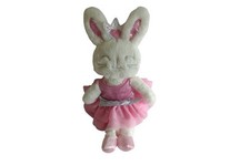 Peluche lapin blanc rose Animal Adventure 49 cm