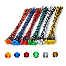 90 Pièces 3mm 12V Diode LED Pré-Câblée Lumière 6 Couleurs DC 12 Volt Blanc Ro...