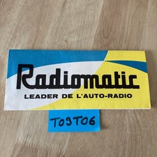 Poste Radio Radiomatic autoradio prospectus ancien collection publicité