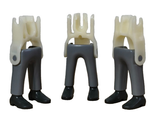 Playmobil jambes grises - x3,