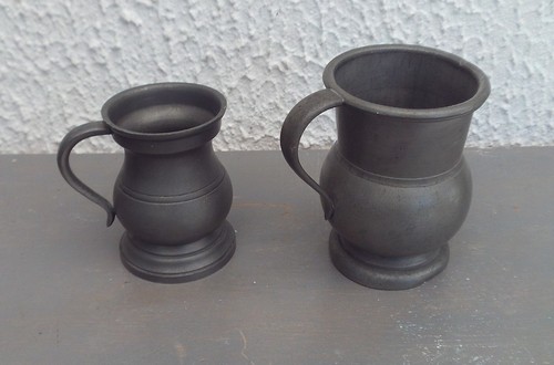Lot deux pots etain - de,