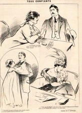 CARTOMANCIENNE TRUST GOTTLOB HUMOR 1911 PRINT FORTUNE TELLER TRUST