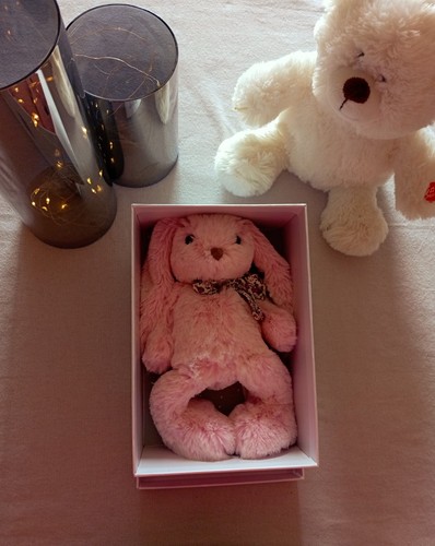 Peluche lapin rose les - peluche,
