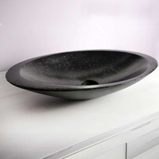 Vasque à poser ovale noire en