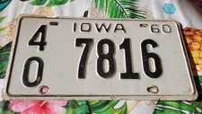 RARE PLAQUE IOWA 1960