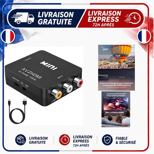 Convertisseur rca vers hdmi - convertisseur,