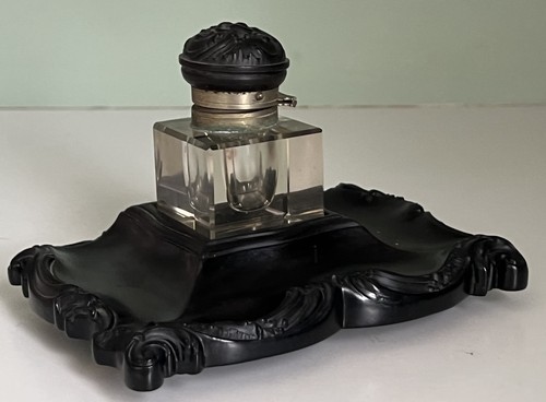 Encrier cristal ebonite - encrier, et
