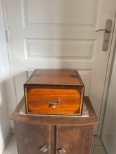 Ancien Malle Boîte Chevet Coffret Coffre Ecritoire Marine Marin 35x32x20cm