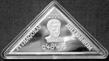 Uganda 2000 shillings Silver Proof 2000 Millennium Triangular 999Ag .51 oz ASW