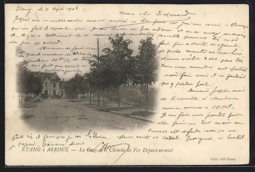 Cpa etang arroux gare - cpa,