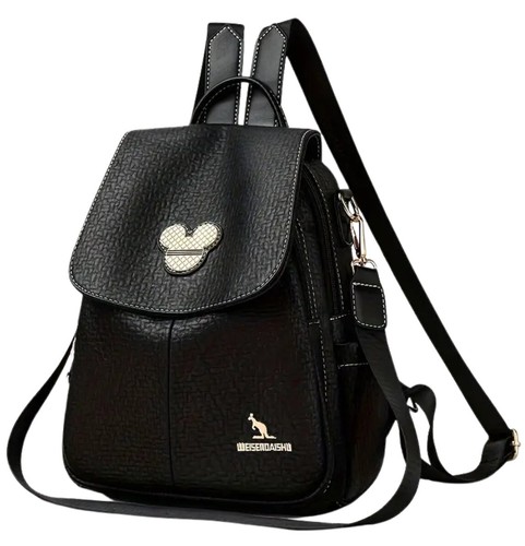 Sac dos cuir noir pour - sac, en