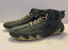 Salkin Men’s Fashion Green & Tan Sneakers. Italian Leather.  EU 45. Size 12