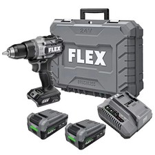 ✅New FLEX✅STACKED 24V 1/2" Keyless Brushless Cordless Drill 2-Battery FX1171T-2K