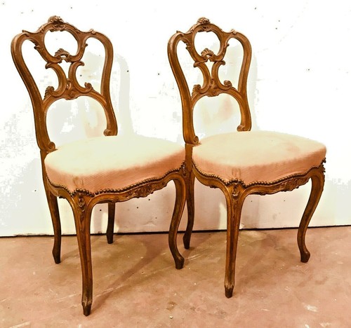 Paire chaises louis en - louis, xv