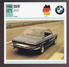 1968-1971 BMW 2800 CS 2800CS Car Photo Spec Sheet Info ATLAS CARD 1969 1970