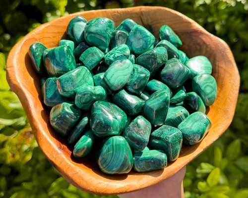 Malachite tumbled stones - oz,