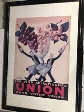 Vintage Les Vins Setectionnes Dans Votre Verre Union Wine Roby 50 Framed Poster