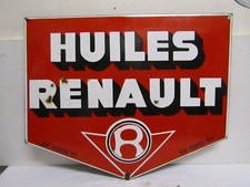 old oil enamel plate Renault Automobilia garage