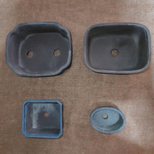 set of 4  " 常滑  " Tokoname bonsai pot vintage very good Japan rare