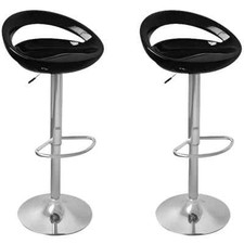 Tabouret de bar Snack cuisine confort et design assise réglable Lot de 2 noir