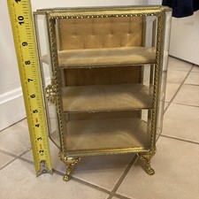 Superb Vintage French Beveled Glass Stand-up Casket Miniature Vitrine