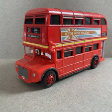 DISNEY PIXAR CARS DOUBLE DECKER BUS MATTEL METAL CAR RARE