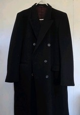 Vintage Mens Overcoat 50L Cashmere Wool Double Breasted Long Marco Torelli Coat