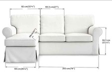 Cover Replacement Cutomoized for IKEA Ektorp Sectional 3 Seat Sectional Sofa Sli