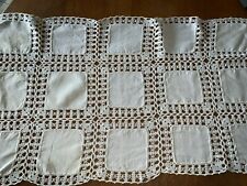 Antique Linen Crochet & Patchwork Napper 55cm x 100cm