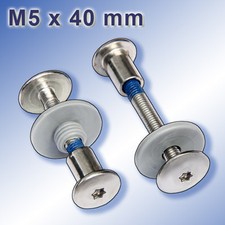 100 Sicherheits-Balkonschrauben-Set M5 X 40 MM V2A avec Trespa Inox A2 Vis