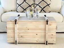 Coffre Table Basse Bois Massif de Salon Truhentisch Caisse Vintage Shabby / M