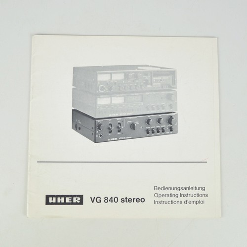 Uher 840 stéréo - vg, manuel