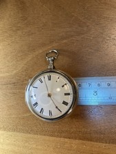 Antique Verge Fusee Pocket Watch Silver Pair Case London 1820 Brown London Ticks