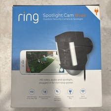 New Ring Spotlight Cam Wired Spotlight Camera Black