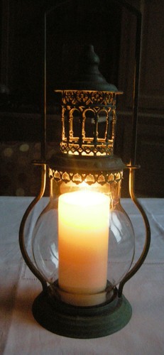 Lanterne bougie fer - en, avec