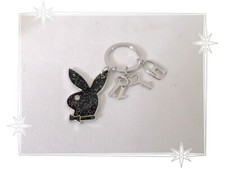 Rabbit Rhinestone Resin Sequin Keyring Charms Padlock Keys Playboy 