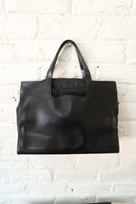 Lamarthe Black Patent Leather Shoulder Laptop Bag Stylish Office Handbag 15x11