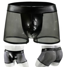 Hommes' S Pour Boxer Slip Discothèque Natation Simili Cuir G String Maille