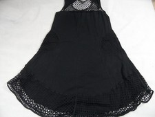 HEBBEDING superbe robe en jersey avec empiècements en filet noir taille 2 TOP KD119