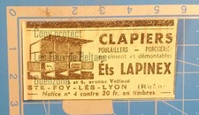 CLAPIERS POULAILLERS LAPINEX STE FOY LES LYON   publicité 1950